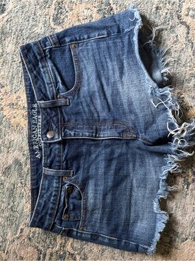 American Eagle Dark Blue Denim Waistband with Contrast Stitching